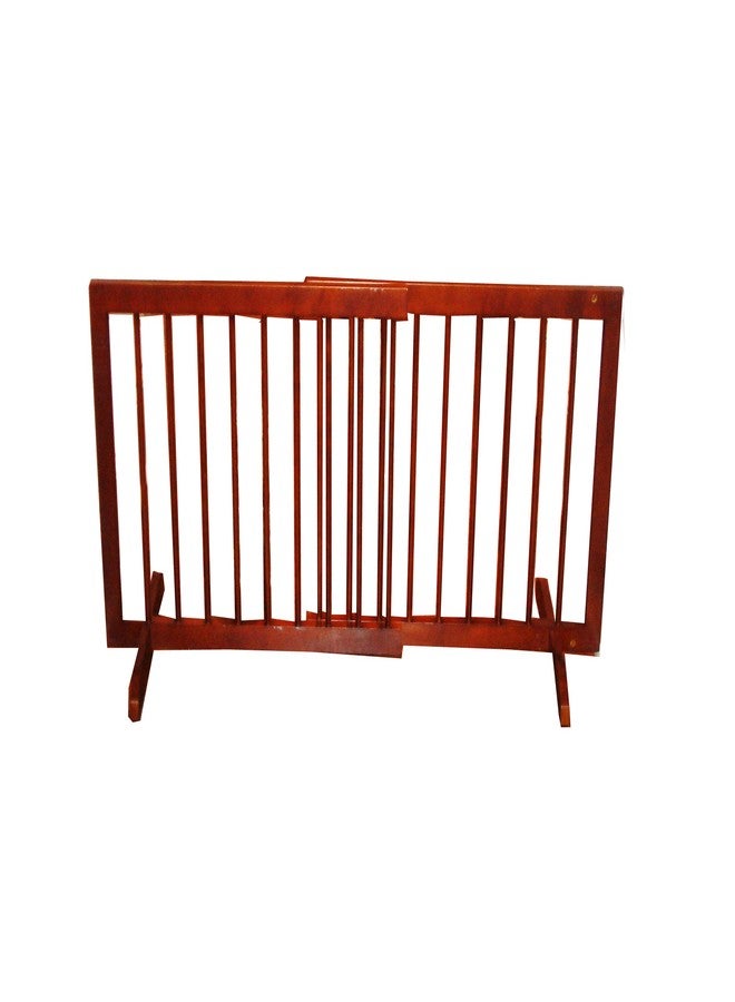 Cardinal Gates SG Wood Step Over Pet Gate - Adjustable Short Dog Gate - 20 Inches Tall - 28 Inches to 51 Inches Wide - Walnut - Image 1
